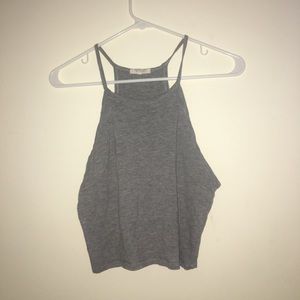 Gray Cropped Halter Top
